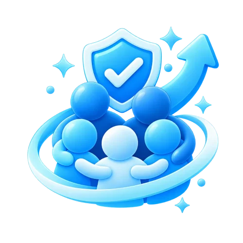 Icon representing group support and relapse prevention